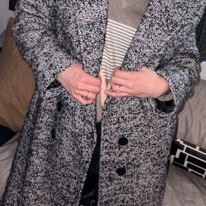 Vintage 80s Collection Elegante Double Breasted Wool Coat 7/8
